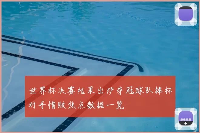 世界杯决赛结果出炉夺冠球队捧杯对手惜败焦点数据一览